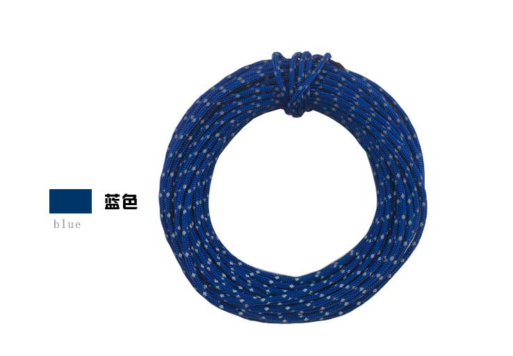 Corde de tente paracorde réfléchissante, 2.5mm, multifonctionnelle, audacieuse, fixe, corde à linge réfléchissante, polyvalente, 50 pieds: Blue