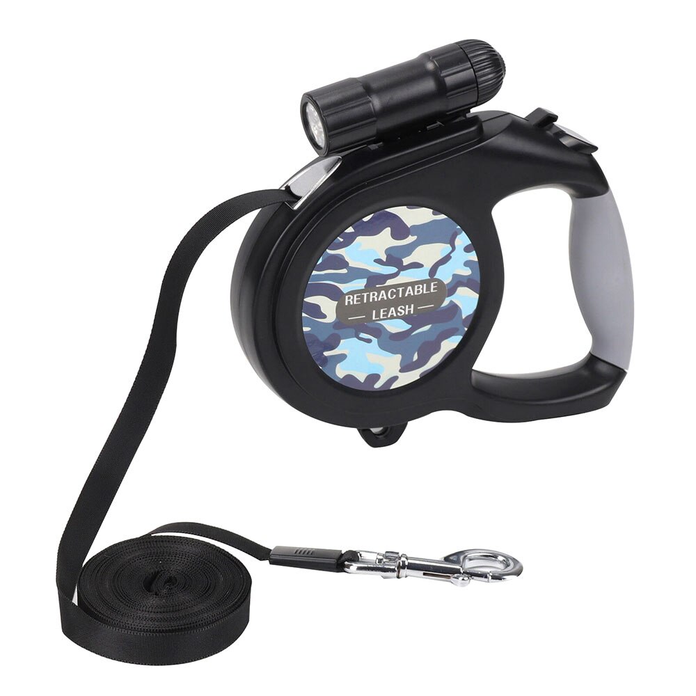 Uitschuifbare, intrekbare hondenriem, automatische flexibele trekkoordriem, riem met led-verlichting, hondenbenodigdheden: Default Title