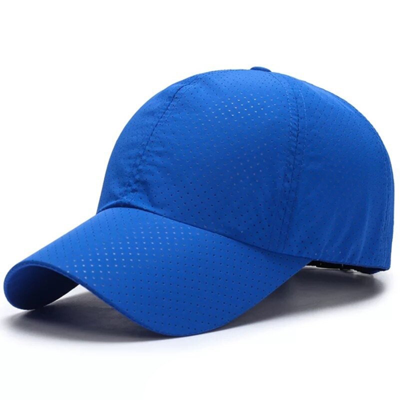 Baseball Cap Zomer Mesh Hoeden Licht Boord Effen Kleur Unisex Baseball Caps Outdoor Zon Pet Emmer Hoed Ingericht Casual Gorras: meer blauw