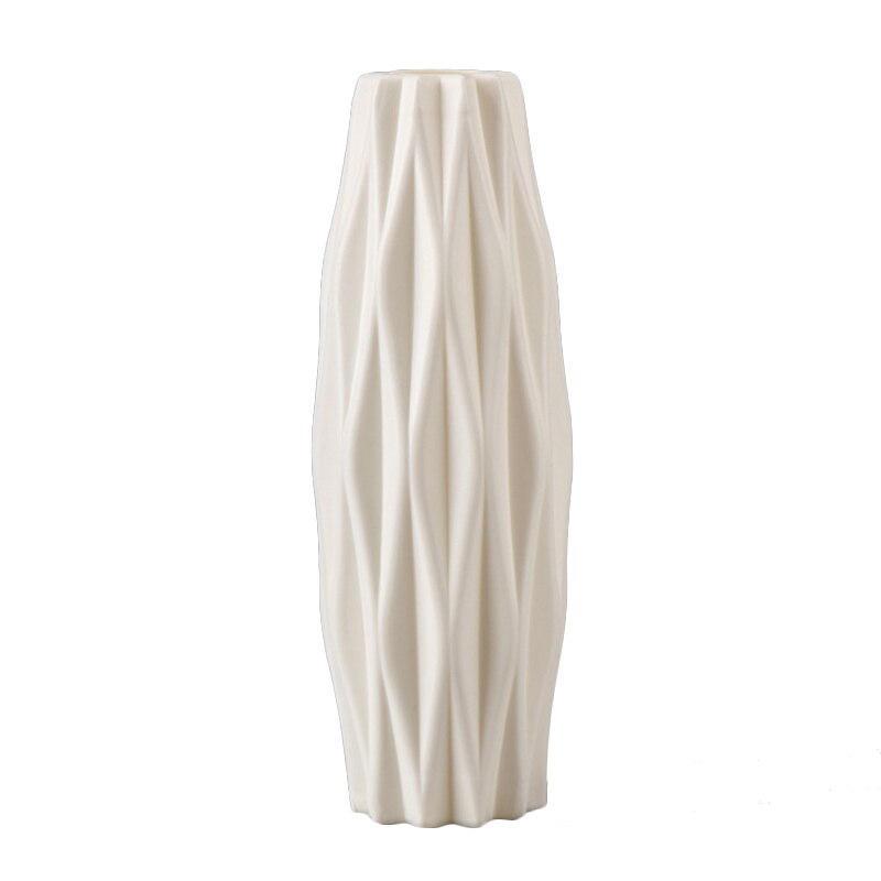 Origami Flower Vases Imitation Ceramic Flower Vase Basket Tabletop Plants Home Decor Bonsai Decor Flower Arrangement Container: White