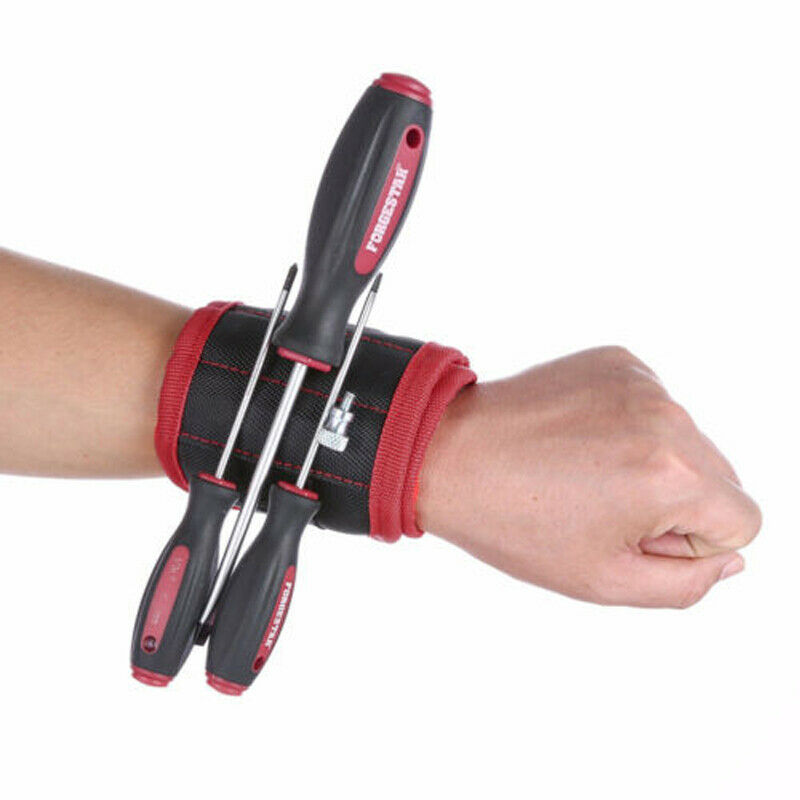 Magnetisk armbånd bærbar værktøjstaske med 3 magneter elektriker armbåndsskruer negle bits armbånd til emballage til reparationsværktøjer