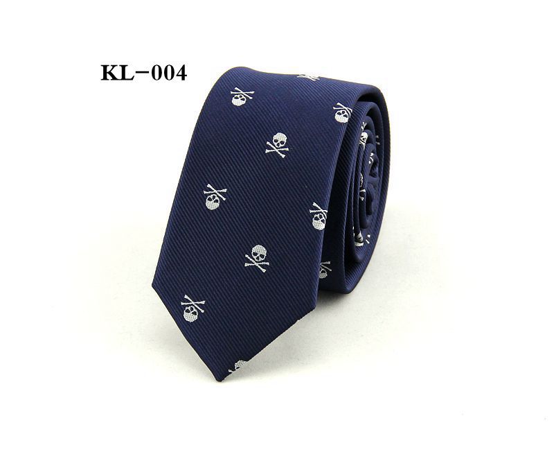 Corbata de Halloween de 6CM para hombre, corbatas estrechas de poliéster con calavera para bicicleta, corbatas azules marino informales, traje de , accesorios de Cuello de camisa: Otro