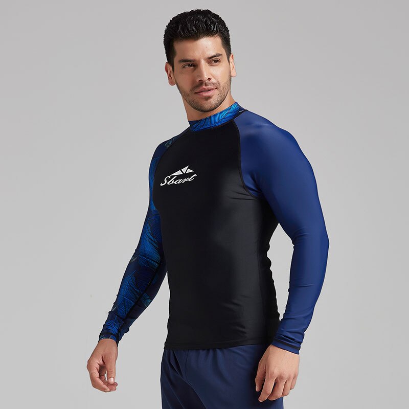 Mannen Rash Guard Tops Lange Mouw Rashguard Swim Shirt Basic Laag Wetsuit Compressie Tight-Fit Surfen Tee Athletic suits