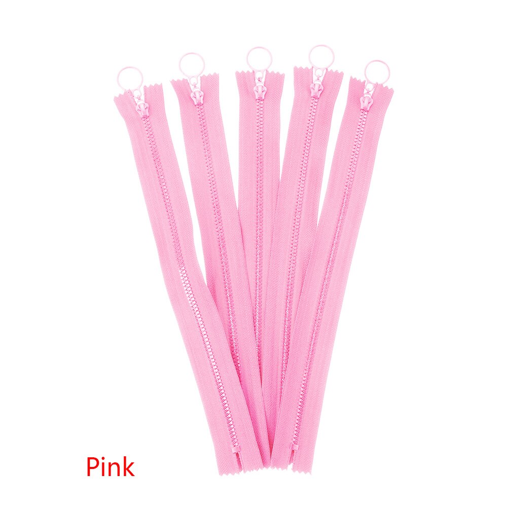 Uds 25cm cremalleras invisibles DIY de Nylon de bobina cremallera para costura Ropa Accesorios anillo de tiro de cremallera Slider la cabeza para DIY de prendas de vestir: pink