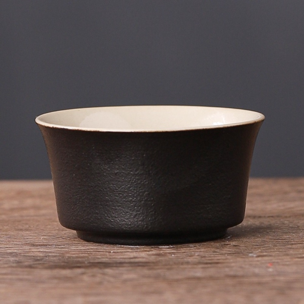 6PCS Drinkware Retro Tea Cup Black Heat-resistant Tea Bowl Luxury Handmade Single Cup Home