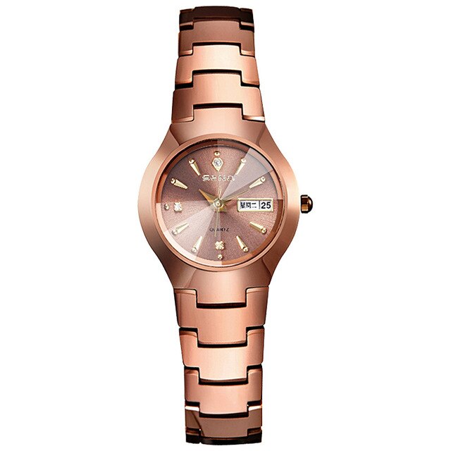 Kalender par ure guld armbåndsur til damer personlighed populær trend kvindelige armbåndsur diamant quartz: Fj