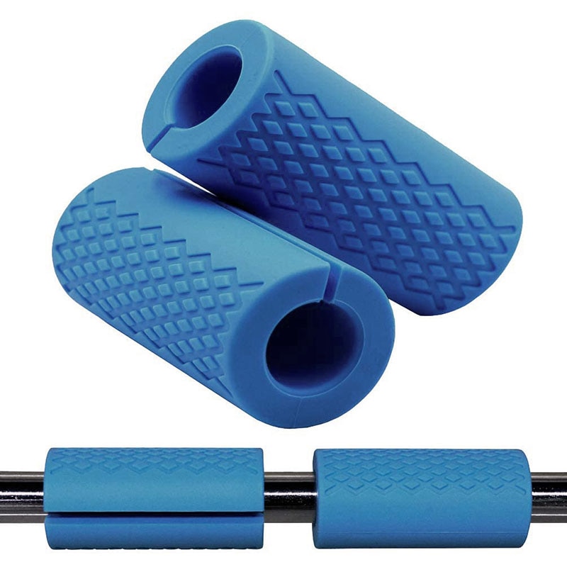 1Pair Dumbbell Bar Handle Grips Silicone Standard Bar Grip For Barbell Weight Lifting Bodybuilding Gym Weights Workout Anti-slip