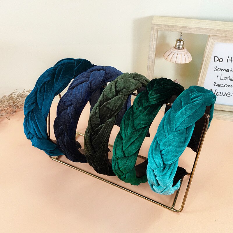 Nova moda feminina bandana larga lateral hairband cruz nó trança adulto turbante macio flanela acessórios de cabelo