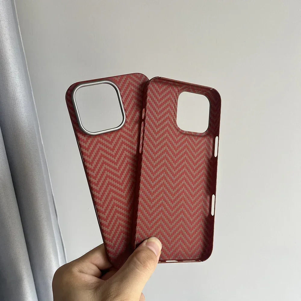 Funda de fibra de carbono para IPhone 16 pro Max, funda de teléfono ultrafina de fibra de aramida ligera para IPhone 16 Pro/16