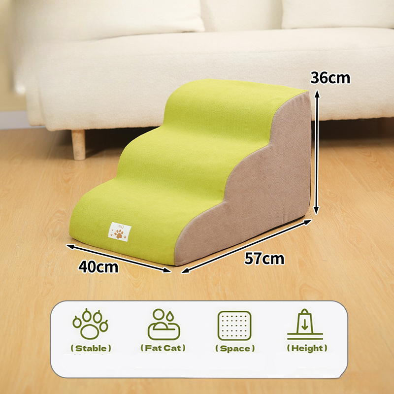 Escalera de 2/3 escalones para mascotas, rampa para perros/gatos, esponja de espuma viscoelástica, sofá para perros, rampa de entrenamiento extraíble y lavable para mascotas, escaleras, suministros para mascotas: Leopardo