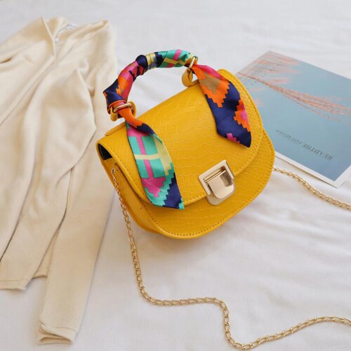 Sac à bandoulière à chaîne pour femme, sacoche de marque, sac messager, sac à main: Jaune