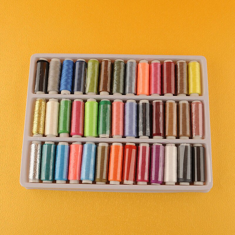 A Set Of 39 Spools Sewing Machine Parts 100% Polyester Thread Spools Multi Color Sewing Thread Spools