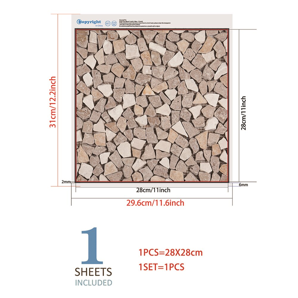 Wood Pattern Wall Tile Stickers Waterproof Retro Pattern Tile Floor Stair Sticker Bathroom Kitchen Decoration: G