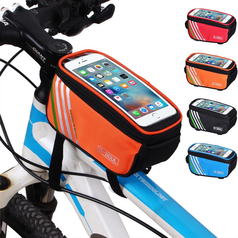 Waterdichte Fietstas Nylon Bike Cyling Mobiele Mobiele Telefoon Bag Case 5.5 ''6'' Fietstassen Frame Voor Tube bagsaccessories #
