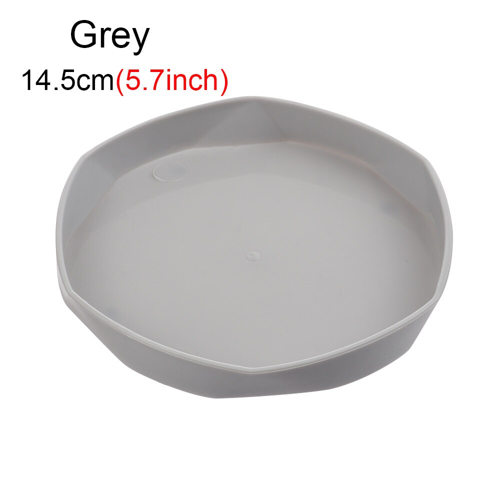 Durable Plastic Plant Saucer Thickened Heavy Duty Drip Trays Garden Plastic Tray Saucers Flower Pot Indoor Outdoor Deco Supplies: 14.5cm Grey