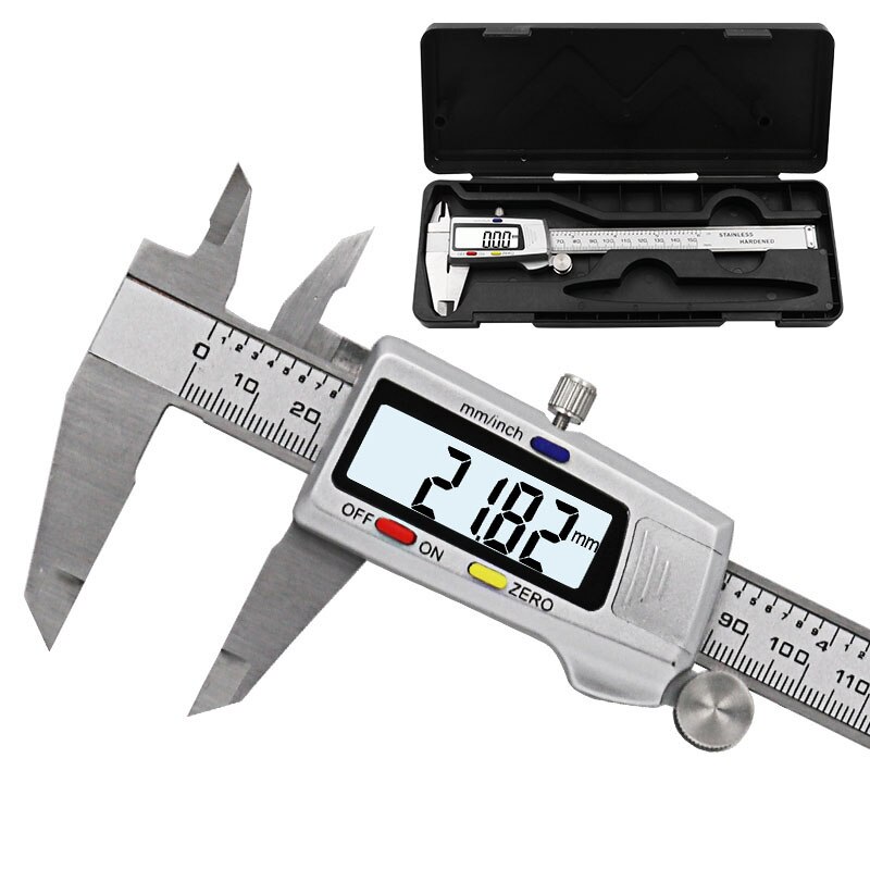 0-100/150mm digital vernier caliper micrometer Measuring Tool Stainless Steel Digital Caliper measuring instrument caliper tool: Black