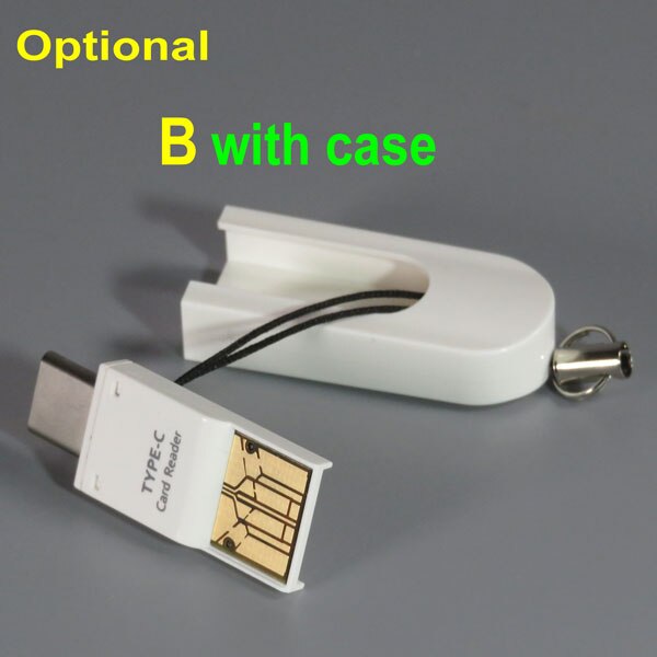PCTONIC Type-C TF OTG adapter micro SD TF high speed microSD Card dual USB connecting PC and for macbook type C mobile phone: B with case