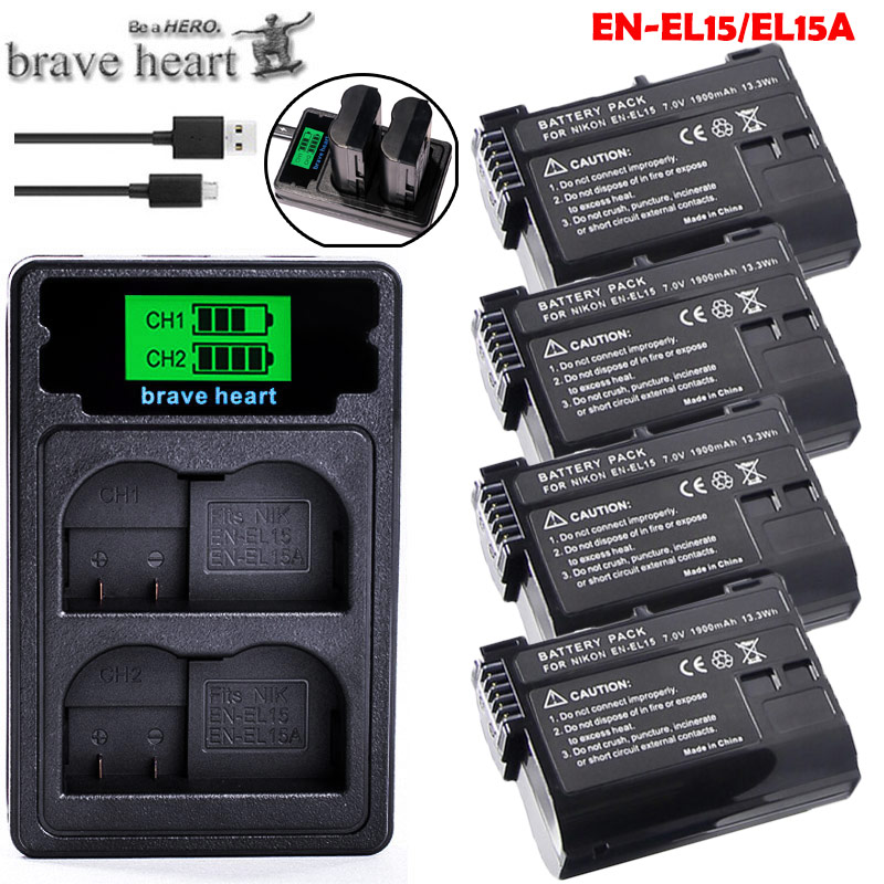 Bateria En EL15 ENEL15 EN-EL15 Batterij Pack Voor Nikon D500,D600,D610,D750,D7000, d7100, D7200,D800,D800E, D810, D810A & 1 V1