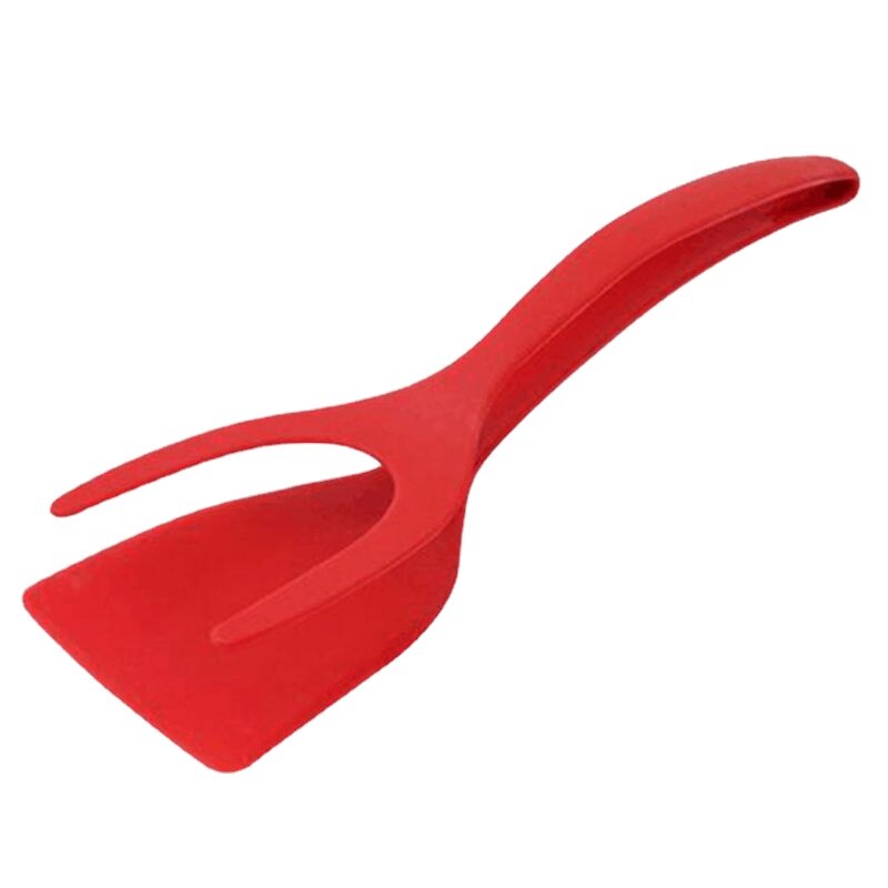 2 In 1 Grip Flip Tongs Egg Spatula Pancake Spatula Nylon Egg Toast Baked Steak Barbecue Tongs Kitchen BBQ Bread Utensil