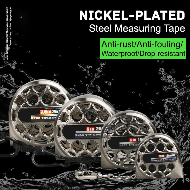 3/5/7.5M Metric Tape Measure Stainless Steel Anti-corrosion Retractable Metric Ruler Hollow Woodworking Measuring Tool
