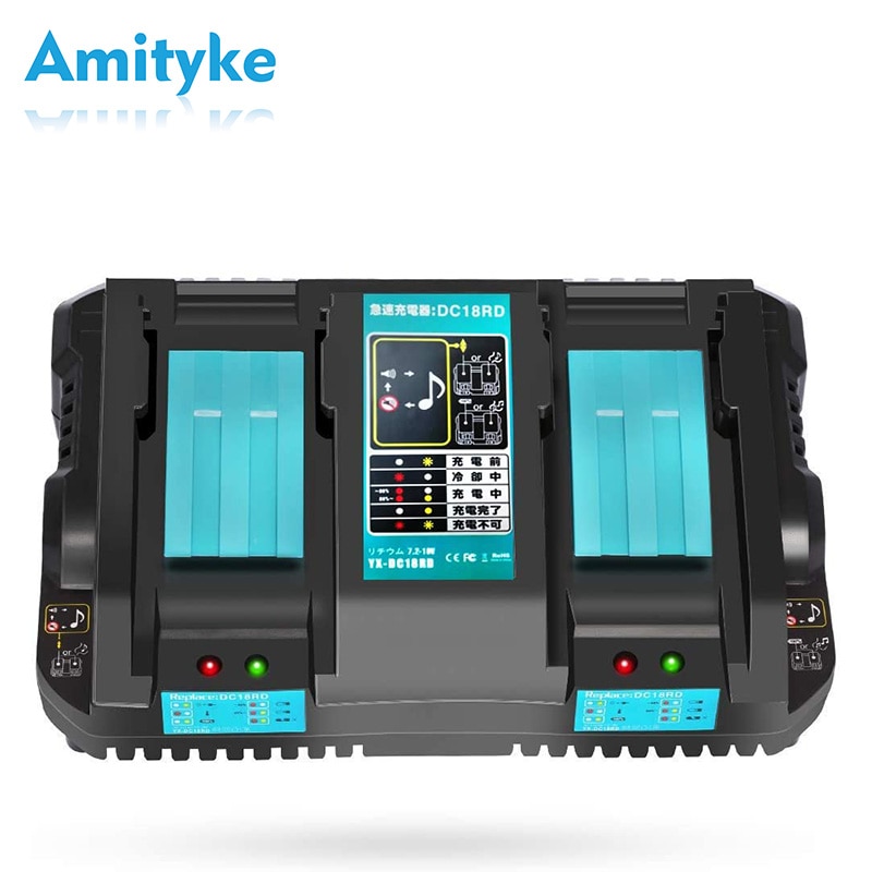 Makita 2 Port quick charger DC18RD 18v battery charger compatible compatible bl1430 bl1440 bl1450 bl1460 bl1830 bl1840 bl1850
