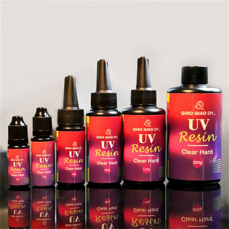 Resina epoxi de cristal UV, 10g/15g/25/60g, para curar la luz Solar, joyería activada DIY