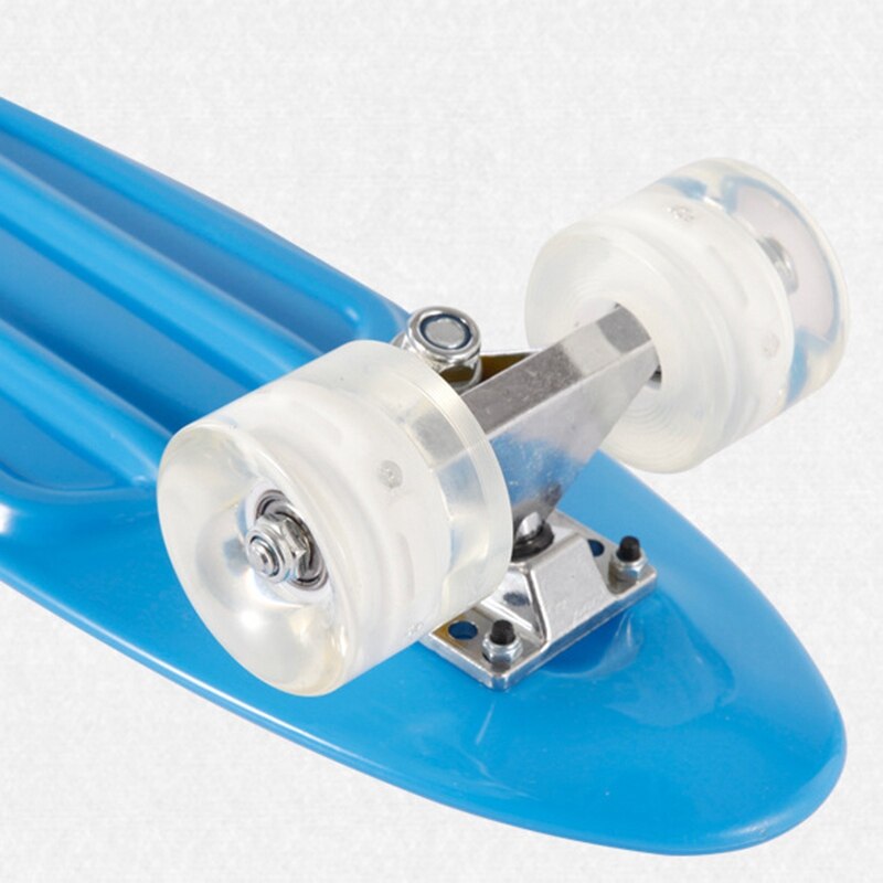 22in Four Wheel Mini Longboard Street Balance Skateboard with LED Flash Wheel Skateboard Retro Children Skateboard