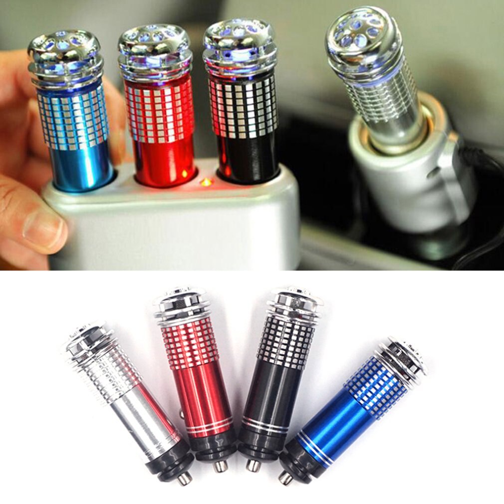 Mini Auto Car Fresh Air anion Ionic Purifier Oxygen Bar Ozone Ionizer cleaner Vehicle Air Freshener With Blue Light Decorations