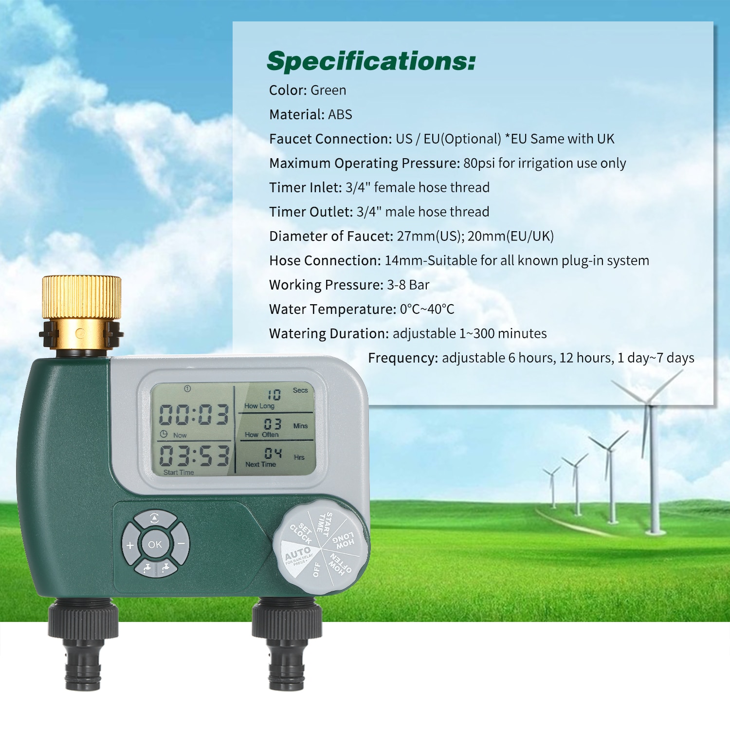 Programmable Digital Hose Faucet Timer Outdoor Battery Operated Automatic Watering Sprinkler System Irrigation Controller