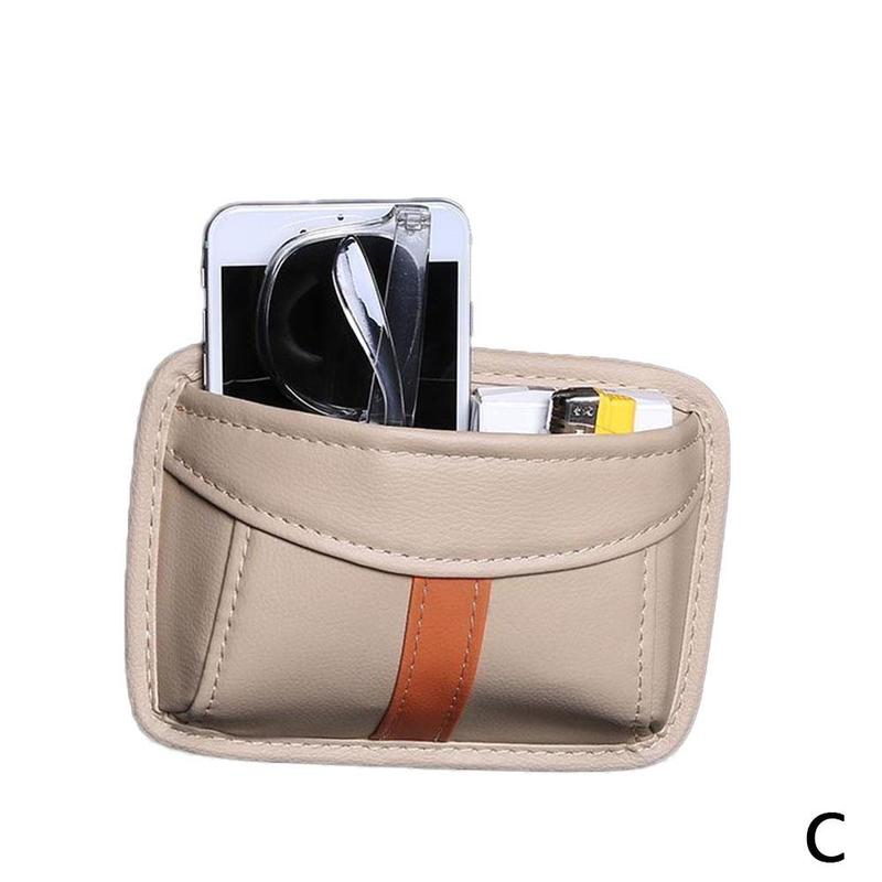 Pu Lederen Autostoel Opbergtas Pouch Telefoon Holder Pocket Box Organizer Kiezen Kleur Kan 3 T8T3: C