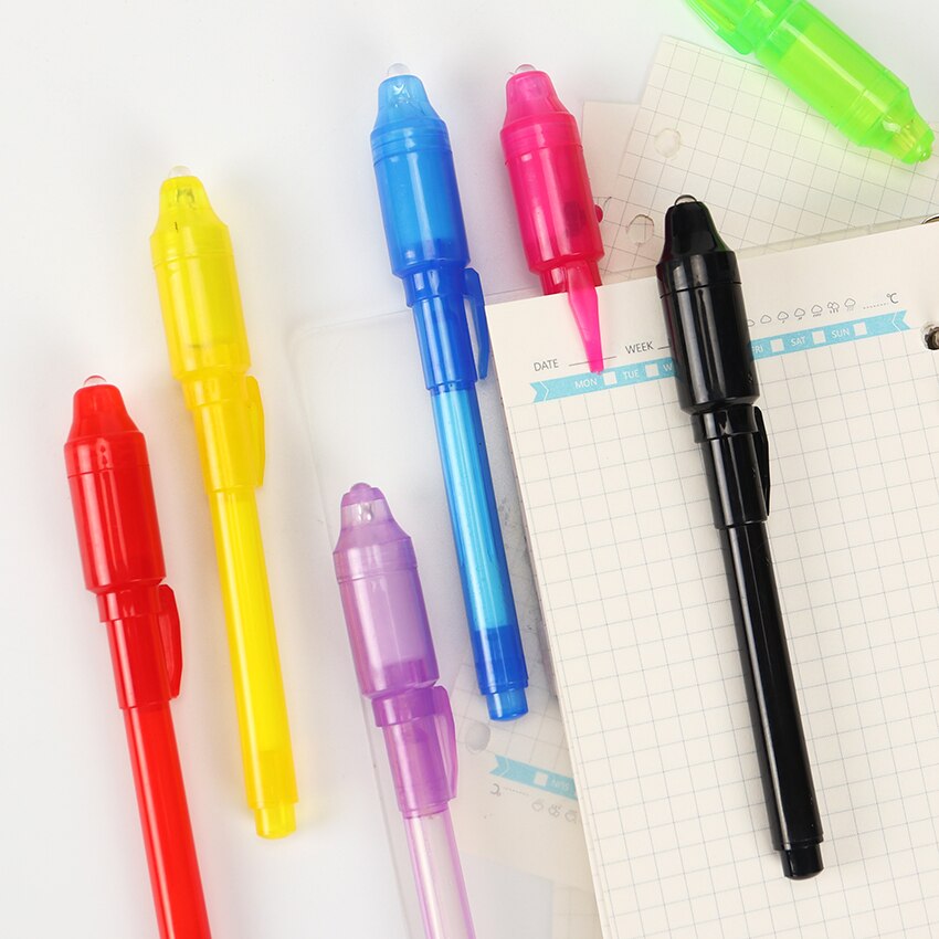 1pc magic 2 in 1 uv blacklight combo briefpapier onzichtbare inktpen populaire willekeurige kleur