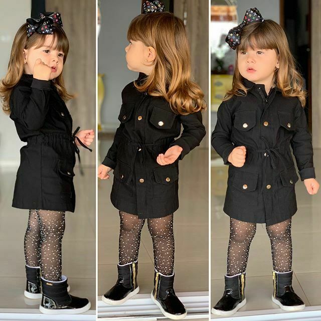 Gabardina Safari con bolsillo y cordón para bebé, traje de manga larga con cuello vuelto y botones, ropa de otoño para niñas pequeñas con solapa de doble botonadura