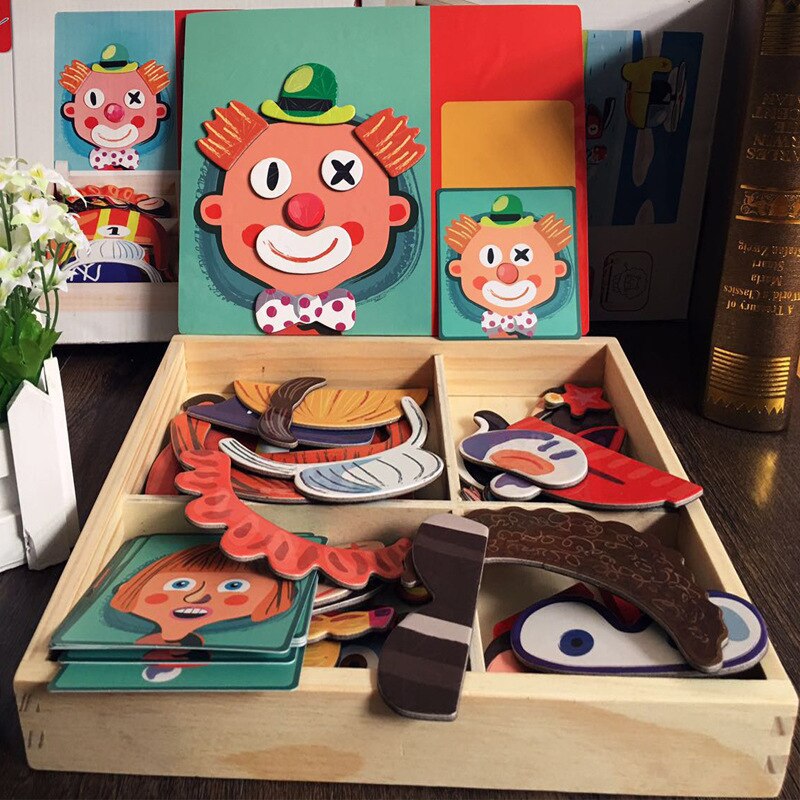 Diversifizierung Cartoon Holz 3D Puzzle Spielzeug für Kinder Pädagogisches Zeichen/Transport/Circu/BuildingToy: WJ-JM-PT-20