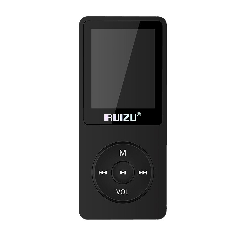 RUIZU X02 lettore MP3 ultrasottile con schermo Mini lettore musicale 4G supporto Radio FM registratore vocale E-book lettore Audio Video Walkman: Black