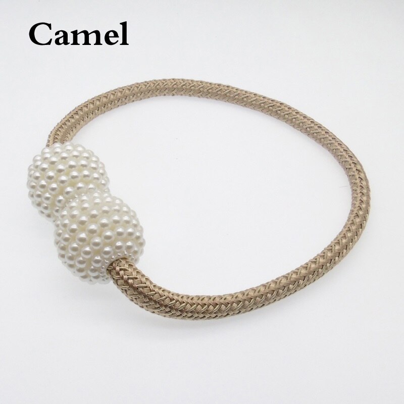Ganchos magnéticos de perlas para cortina, soportes de cortinas, ganchos de hebilla, hebilla de bola para colgar, accesorios para cortina, decoración del hogar, 1 ud.: Camel