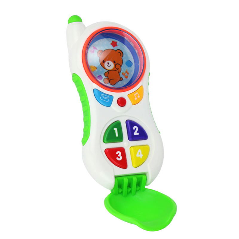 Giocattoli elettronici Del Telefono Del Bambino Del Cellulare Del Telefono Mobile Telefono con il Suono Luce del Flash Musica Giocattoli Prima Educazione Giocattoli per I Bambini il Regalo: B-Green