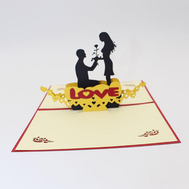 3D Pop Up Greeting Card Cutting Courtship Marriage Greeting Card Wedding Valentine Cards