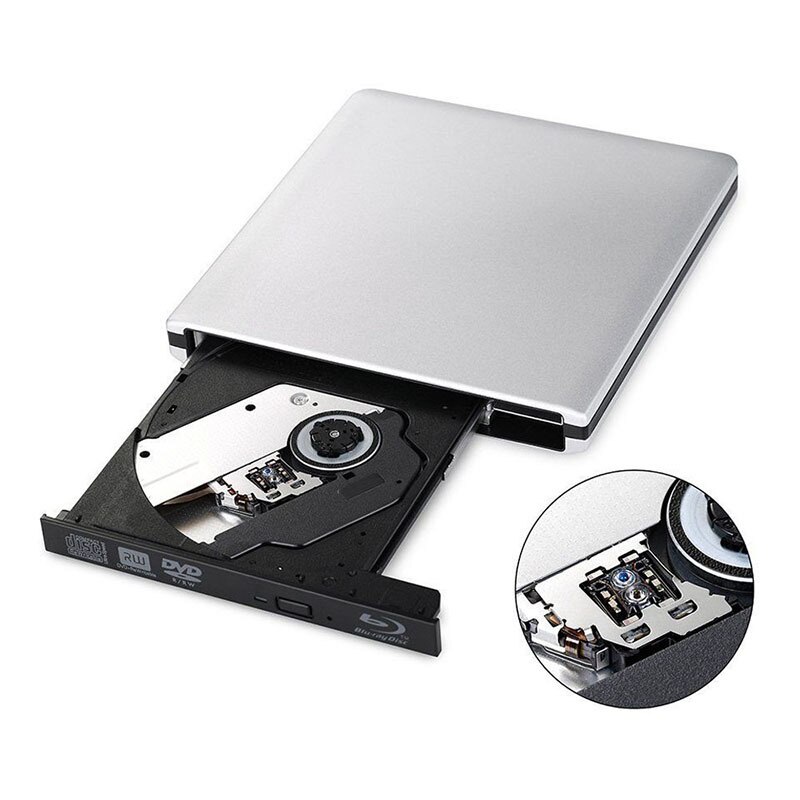 Grabador de Blu-Ray USB3.0 externo BD-ROM Unidad de DVD óptico Escritor de BD-RE Lector de Blu-Ray 3D para computadora portátil/escritorio