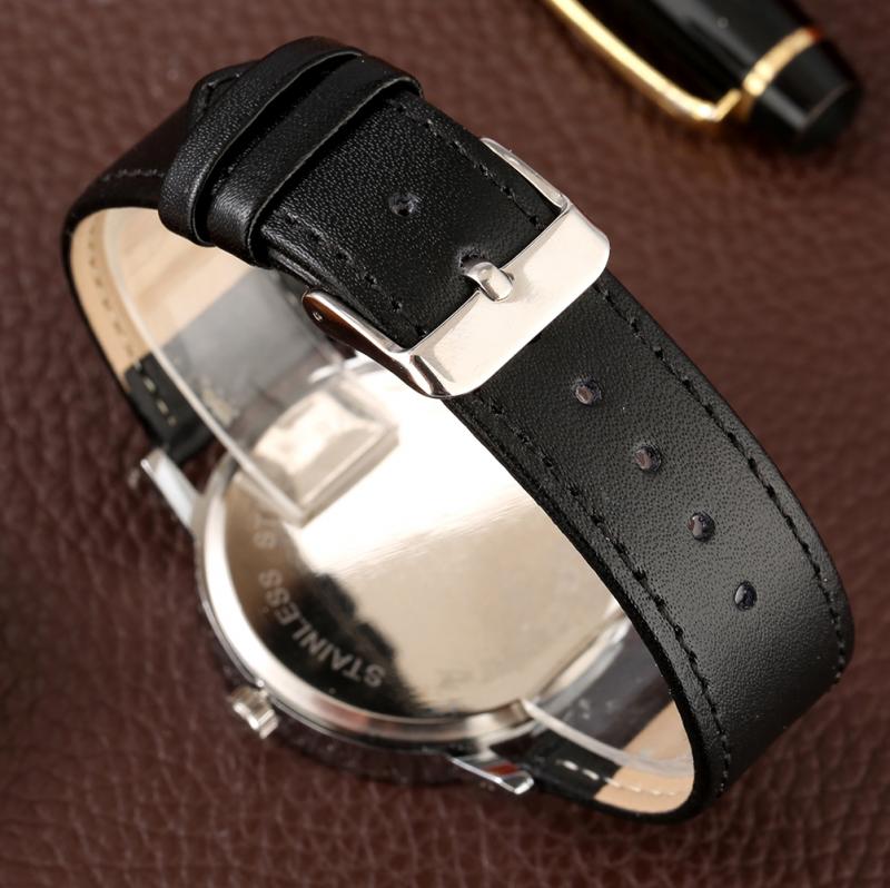 Sport polshorloge coole draaitafel wijzerplaat casual horloges pu leren band quartz dames eenvoudig heren relogio