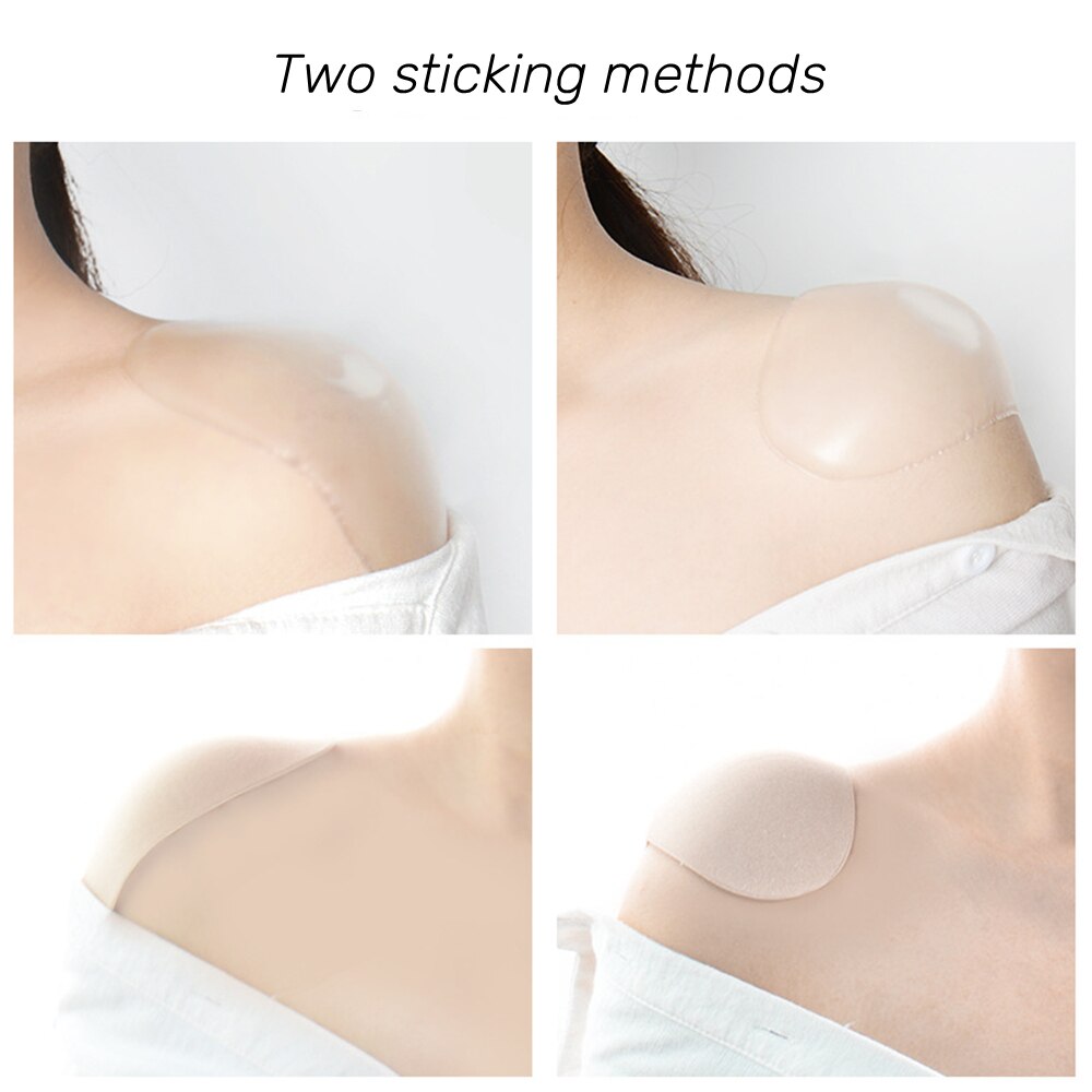 2 Stuks Zachte Siliconen Anti Slip Schoudervullingen Onzichtbare Schouder Enhancer Kleding Push-Up Kussens Herbruikbare Zelfklevende unisex