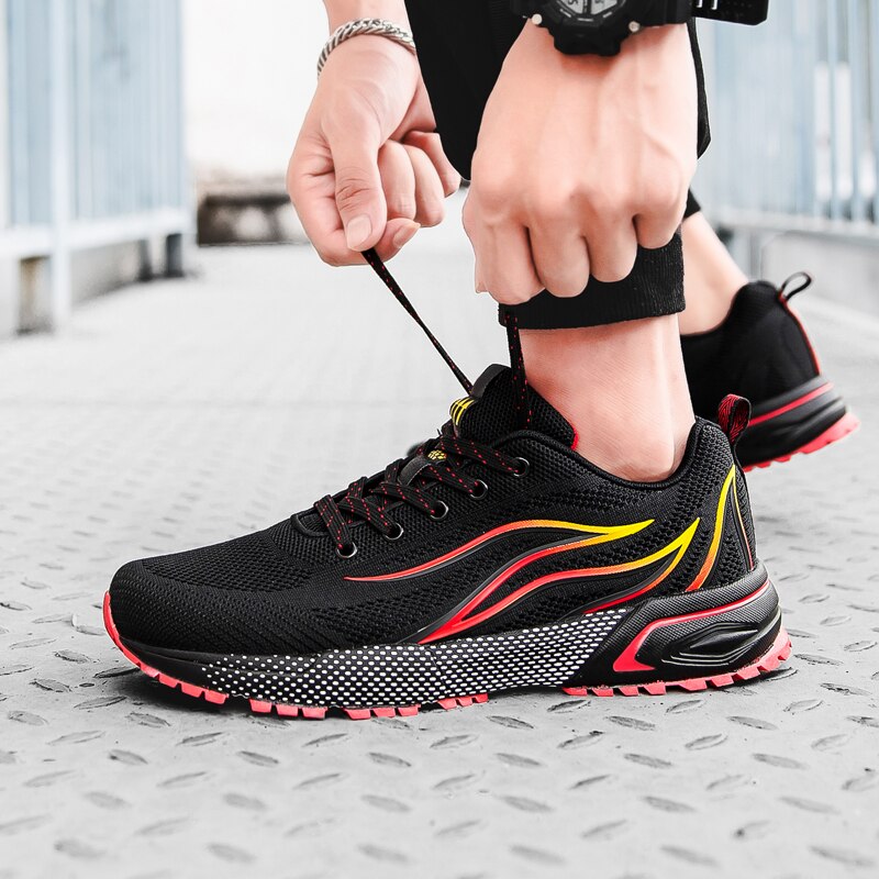 Men's Golf Shoes Breathable Lace Rubber Anti-skid Golf Sneakers Light Grass Walking Shoes Comfortable Jogging Tennis Shoes