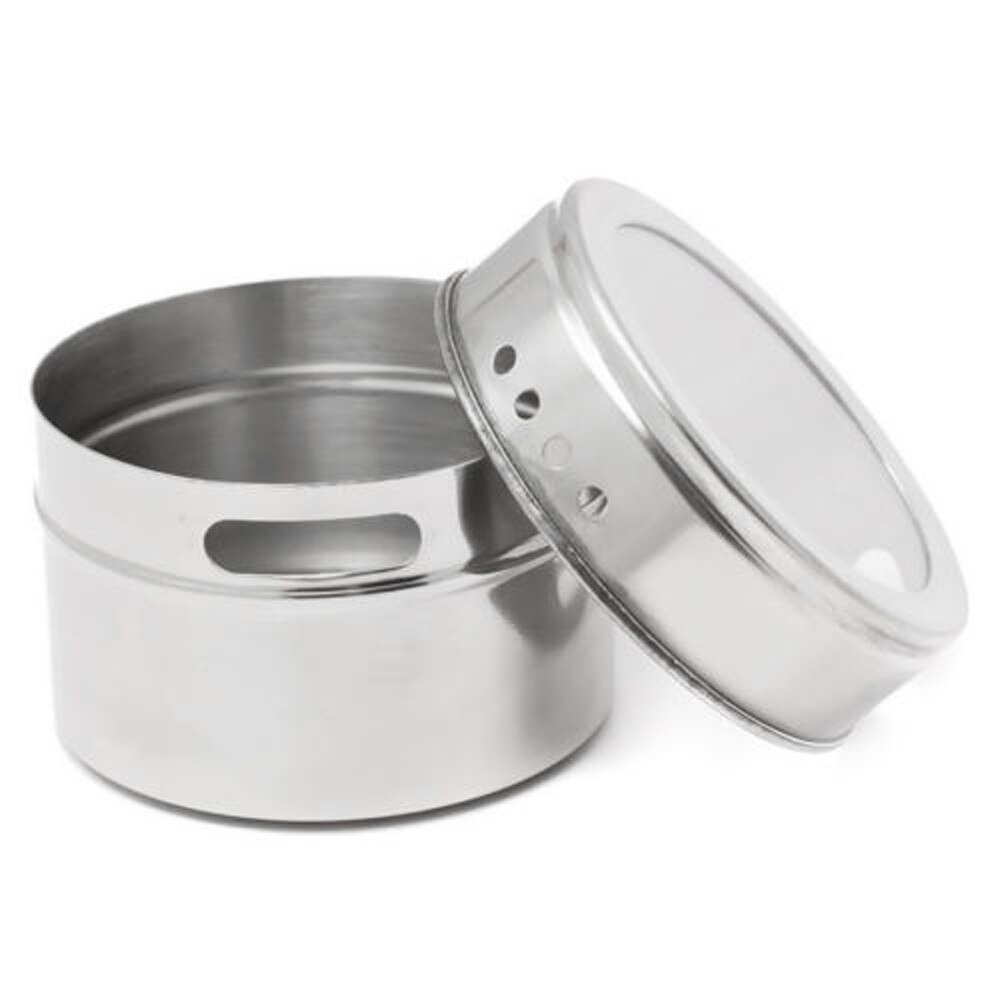 Stainless Steel Spice Storage Jar Tins Container With Rack Holder Seasoning jar Pepper Bottle Stainless Steel Seasoning Bottle: Default Title