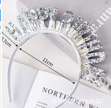 Bursdagspannebånd til jente, hatt, krone, festdekorasjon til jente, bursdagsutstyr til barn: Mintgrønn