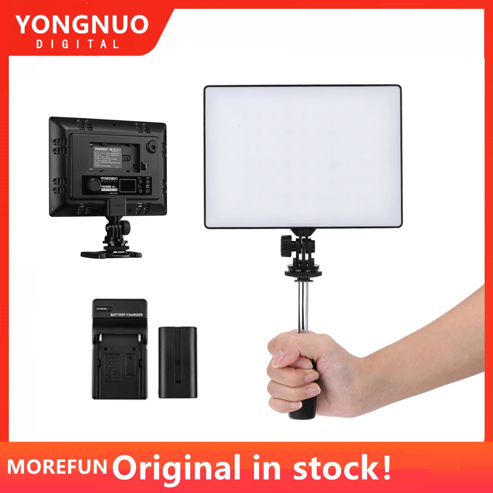 YONGNUO YN300 YN-300 Air LED Camera Video Light 3200 K-5500 K met NP-F750 Gedecodeerd Batterij + Lader voor canon Nikon & Camcorder