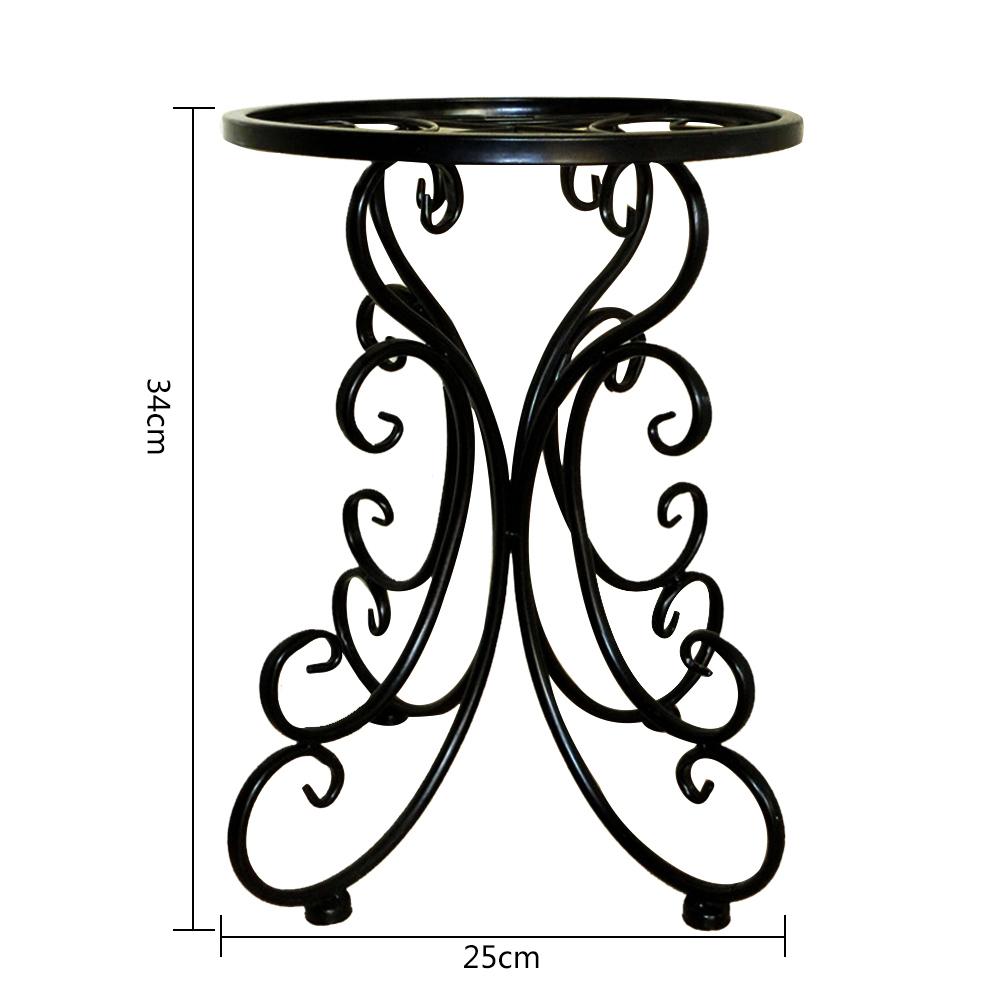 Inomhus balkong enkel smidesjärn blomkruka bricka stå rund pall blommor rack perfekt för uteplatser & verandor & kontor & balkonger