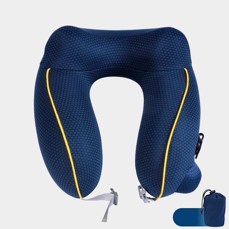Outdoor Toeristische Vliegtuig Neksteun Kussens Klapstoel Zitkussen Pad Reizen Hoofdsteun: Dark Blue