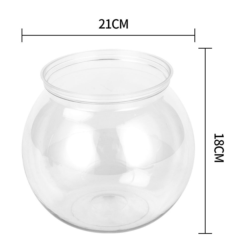 Petit aquarium Super blanc aquarium Transparent en plastique boule ronde aquarium salon bureau ménage Anti-chute or poisson: L