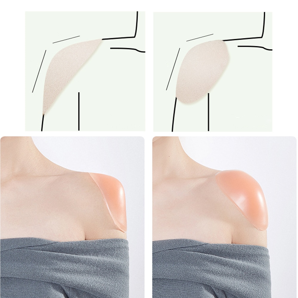 1 par bløde silikone skulderpuder skridsikre skulderbeskyttelsespuder til unisex tøj kjole sy tilbehør