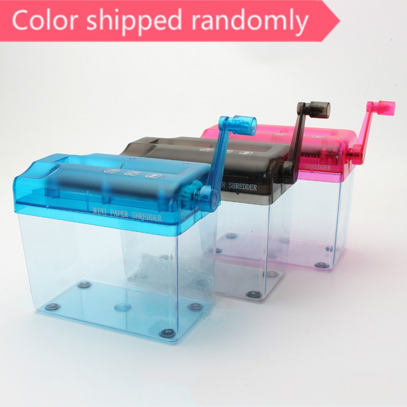 A6 Mini Hand Crank Blue Shredder Crusher Destroyer Paper Documents Cutting Machine-scll Office Home Manual Paper Shredder