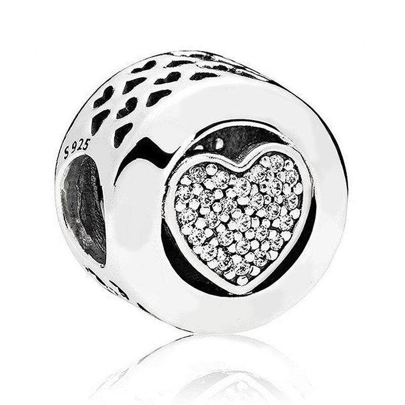 Spinning Hearts Signature Scent Shopping Handbag Logo Ball Charm 925 Sterling Silver Beads Fit Bracelet DIY Jewelry: B785